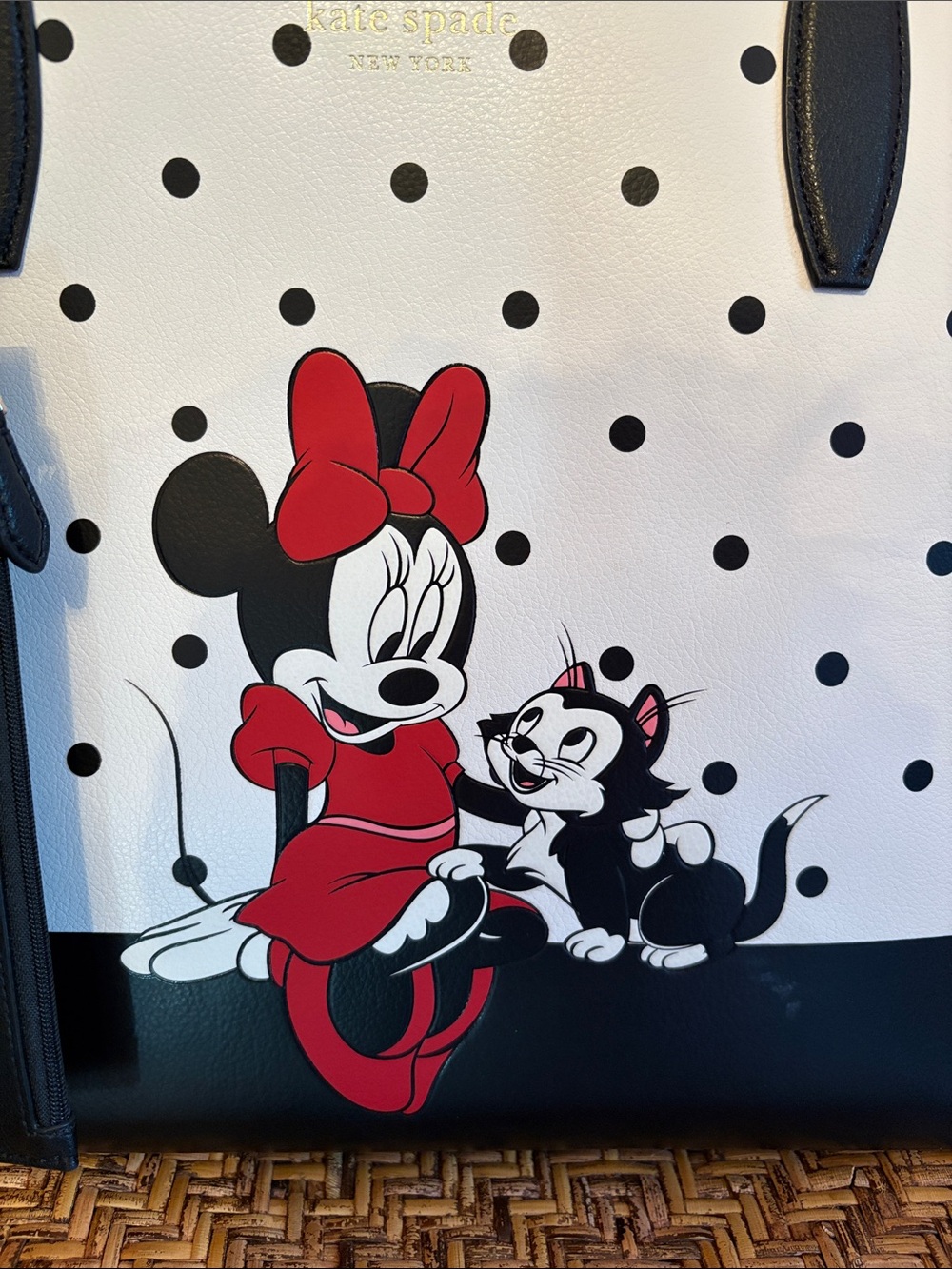 kate spade White, Black & Red Minnie Mouse Polka Dot Tote - Picture 2 of 7